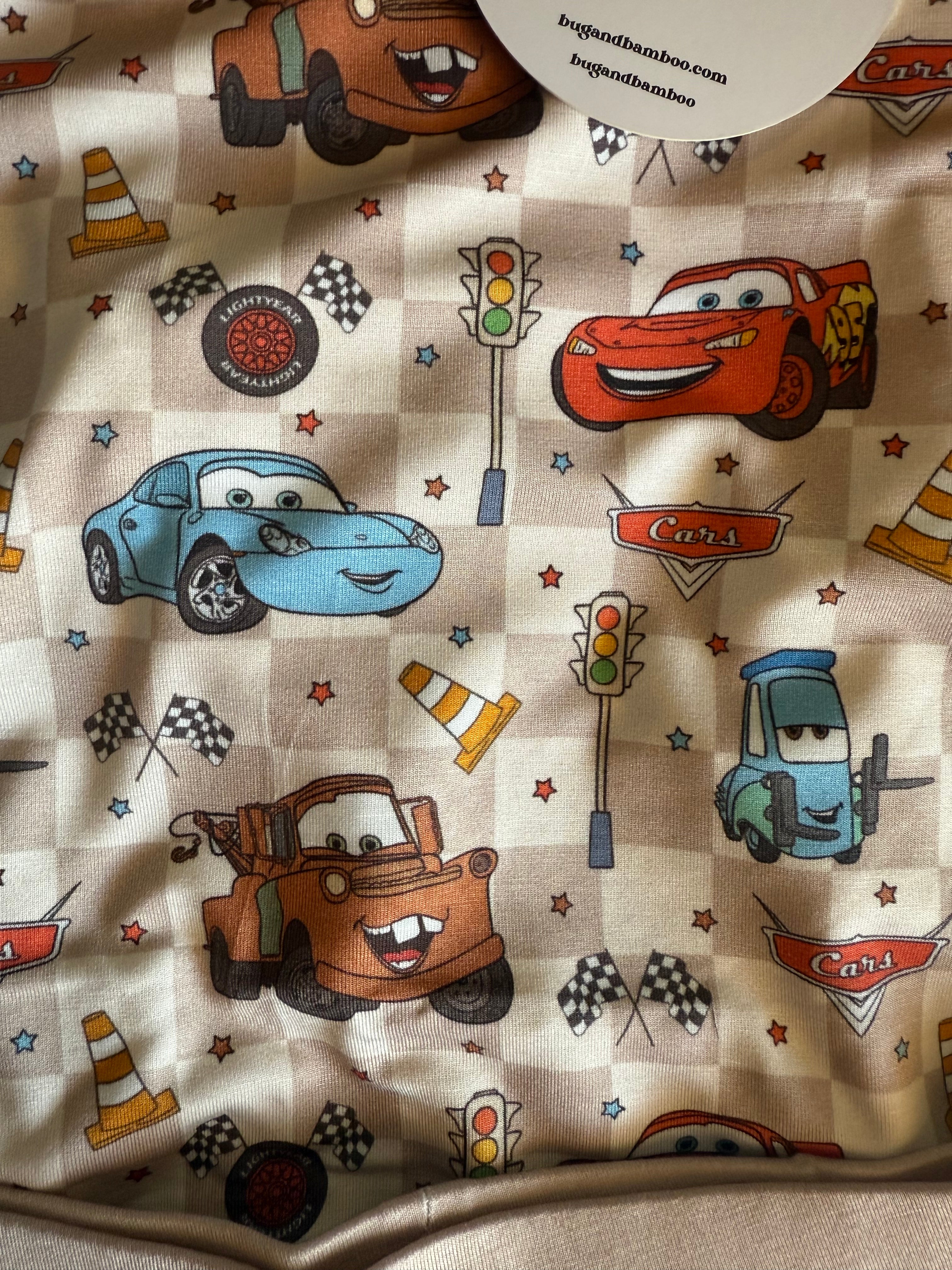 Checkered Cars 2 Piece Set